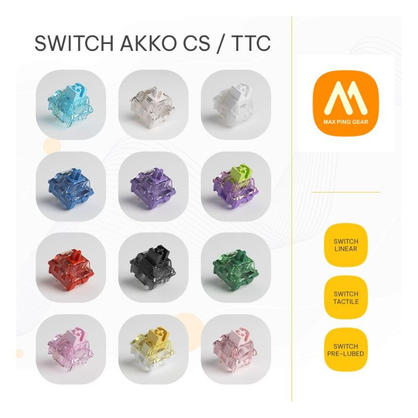 [HỎA TỐC] Bộ switch AKKO CS (Jelly Blue / Vintage White / Jelly White / Jelly Pink /Jelly Black/KTT)