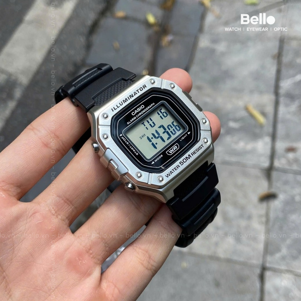 Đồng hồ dây nhựa Casio Nam W-218 chính hãng bảo hành 1 năm Pin trọn đời | BigBuy360 - bigbuy360.vn