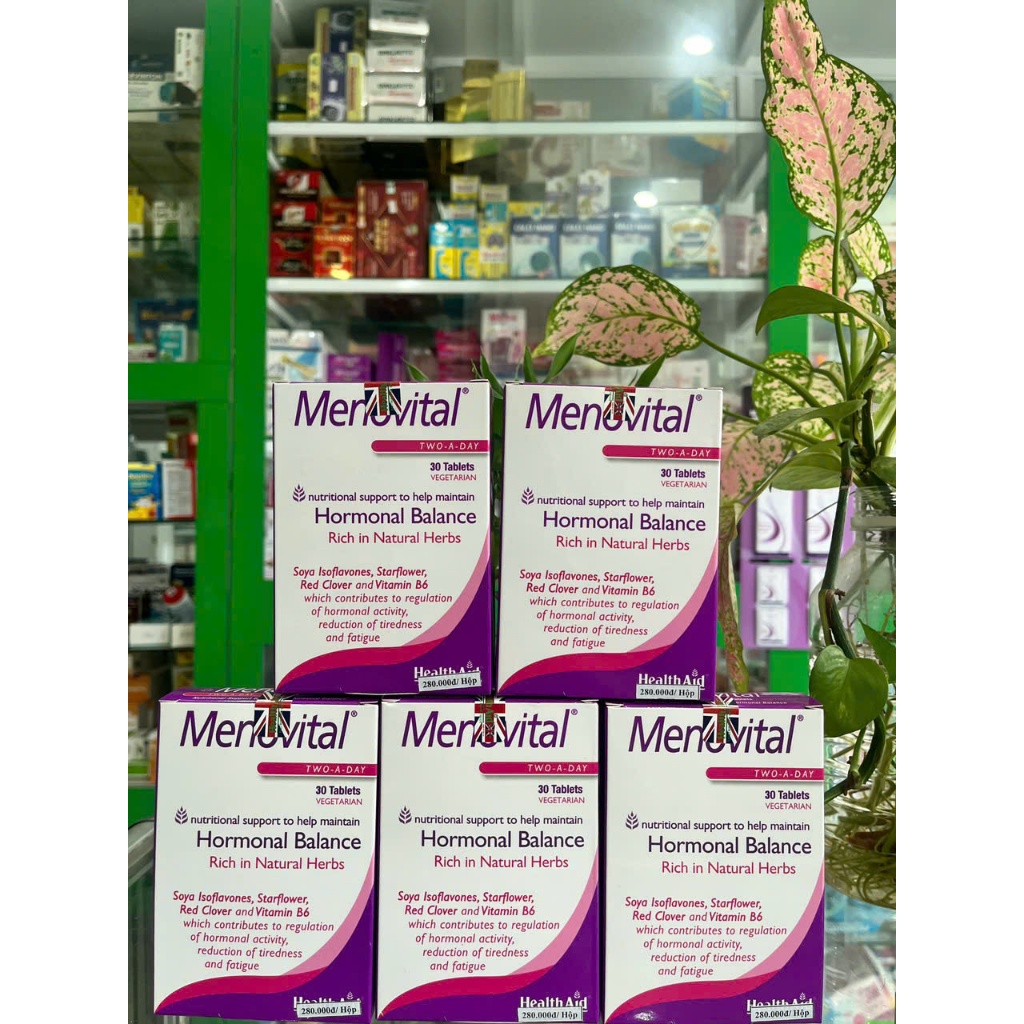 Menovital - Tinh dầu hoa anh thảo, lưu ly...thuần chay cân bằng nội tiết - 30v - NT Bình An