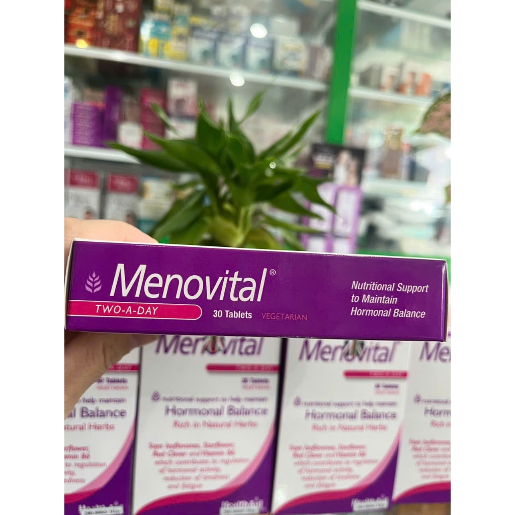 Menovital - Tinh dầu hoa anh thảo, lưu ly...thuần chay cân bằng nội tiết - 30v - NT Bình An