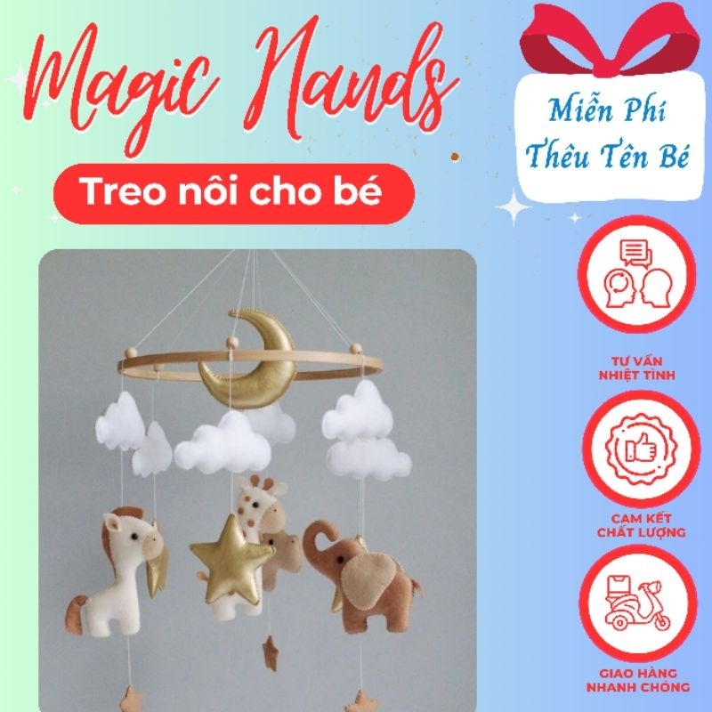 Đồ chơi treo nôi Hà mã (Tặng Free Bảng Tên)