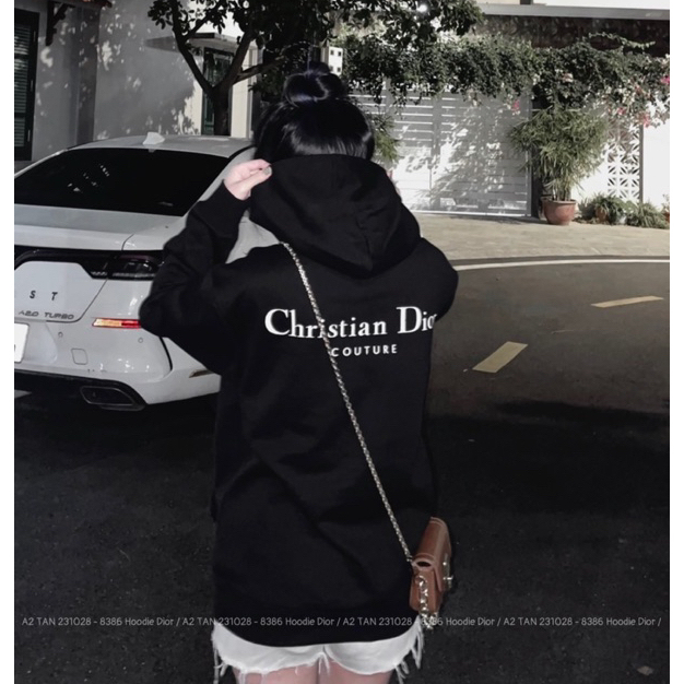 Áo Hoodie Thêu D.i.o.r Nam Nữ Logo in From Rộng Có Mũ Chất Nỉ Bông Siêu Dày Phong Cách Thời Trang 2024
