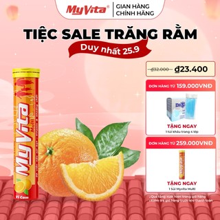 Viên sủi Myvita Multi vị cam bổ sung vitamin và khoáng chất tăng đề kháng tuýp 20 viên