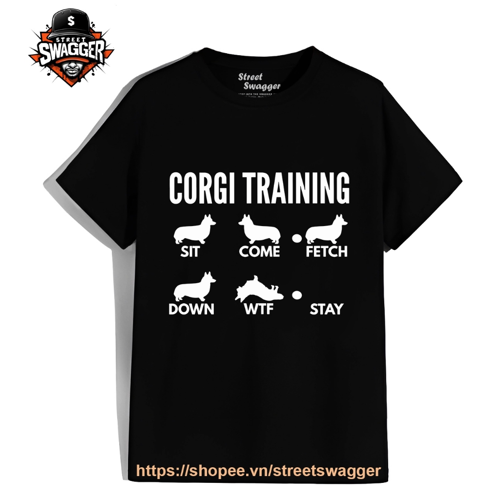 Áo thun Nam Nữ Corgi Training Corgi Dog Tricks