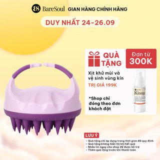 Lược Gội Đầu Cao Cấp Silicone BareSoul Massage Đầu Giảm Stress, Ngừa Rụng Tóc