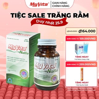 Viên uống phòng chống đột quỵ Nattokinase MyVita Natto giảm cholesterol và xơ vữa máu hộp 30 viên