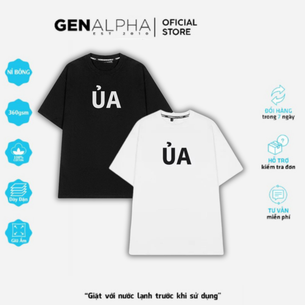 Áo thun Local Brand in ỦA GEN ALPHA, Áo thun Unisex Form rộng Unisex GEN224