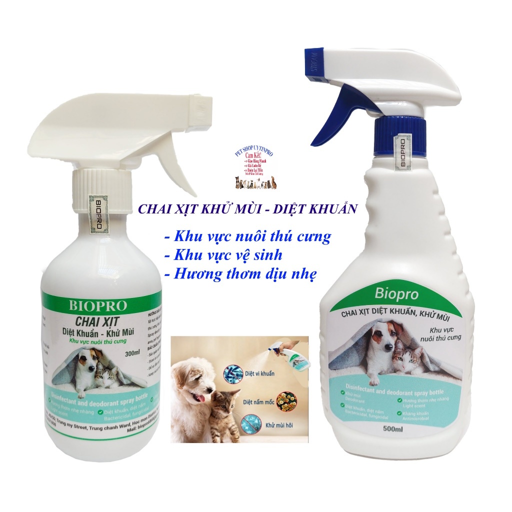 Chai xịt Biopro Giúp Diệt khuẩn Khử mùi hôi Khu vực vệ sinh Khu vực nuôi thú cưng Hương thơm dịu nhẹ