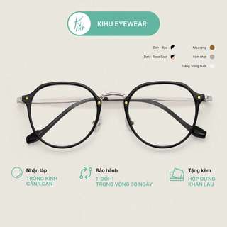 Gọng kính cận kim loại lục giác tròn bầu 8950 - Kính mắt thời trang có chống ánh sáng xanh Kihu Eyewear 