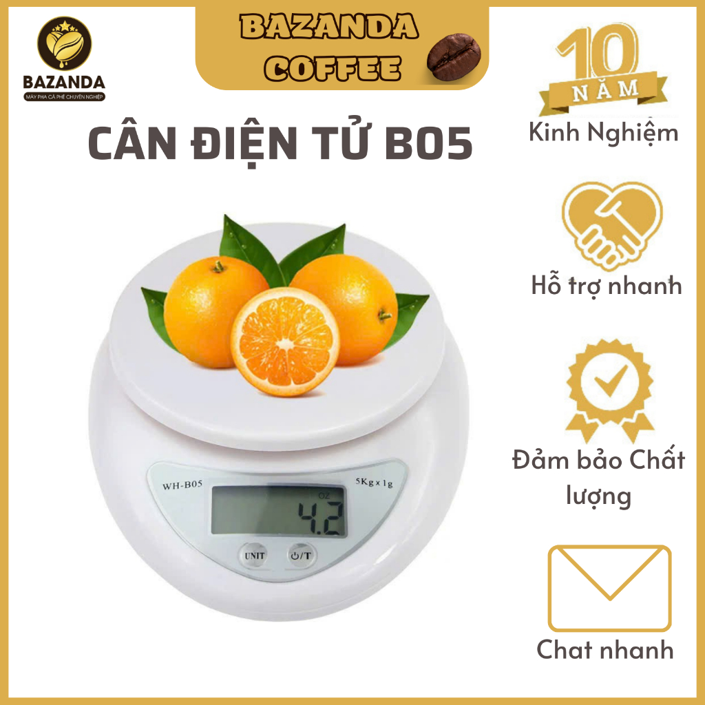 Cân điện tử mini 5kg -cân tiểu ly B05 cho nhà bếp, quầy bar