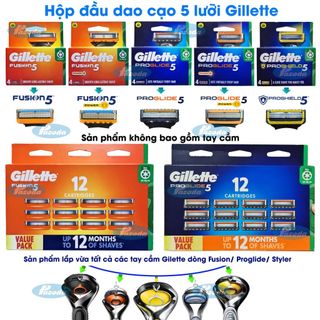Hộp lưỡi dao cạo râu Gillette 5 lưỡi Fusion5 /Proglide5 /Proshield5