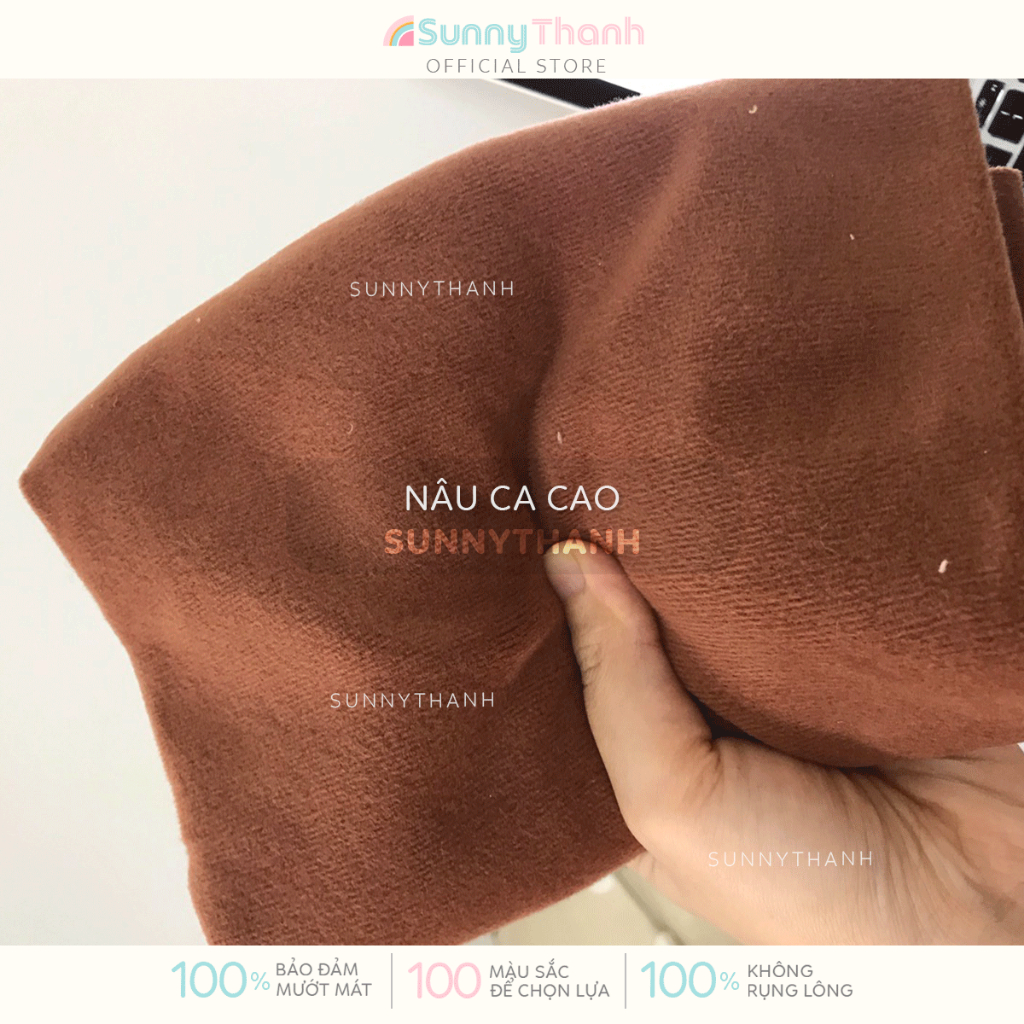 FULL tông NÂU - Vải may thú bông, Vải Lông Nhung may bọc gối sofa, may drap nails (NHUNG)