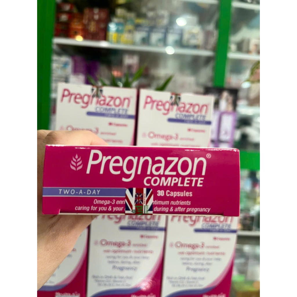 Pregnazon HealthAid - Bổ sung vitamin, khoáng, omega, sắt...cho phụ nữ mang thai - 30v - NT Bình An