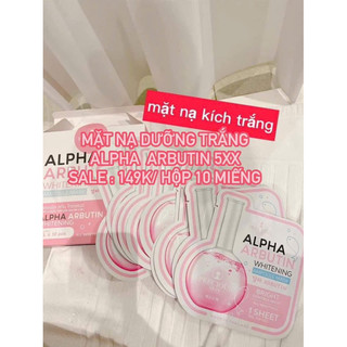 1 Hộp 10 Miếng Mặt Nạ Dưỡng Da Trắng Sáng ALPHA ARBUTIN Cấp Ẩm Miếng 30g Chính Hãng Thái Lan