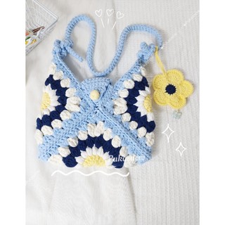 Crossbody bag 🌷Túi đeo chéo móc len hoa hướng dương nhiều size lựa chọn
