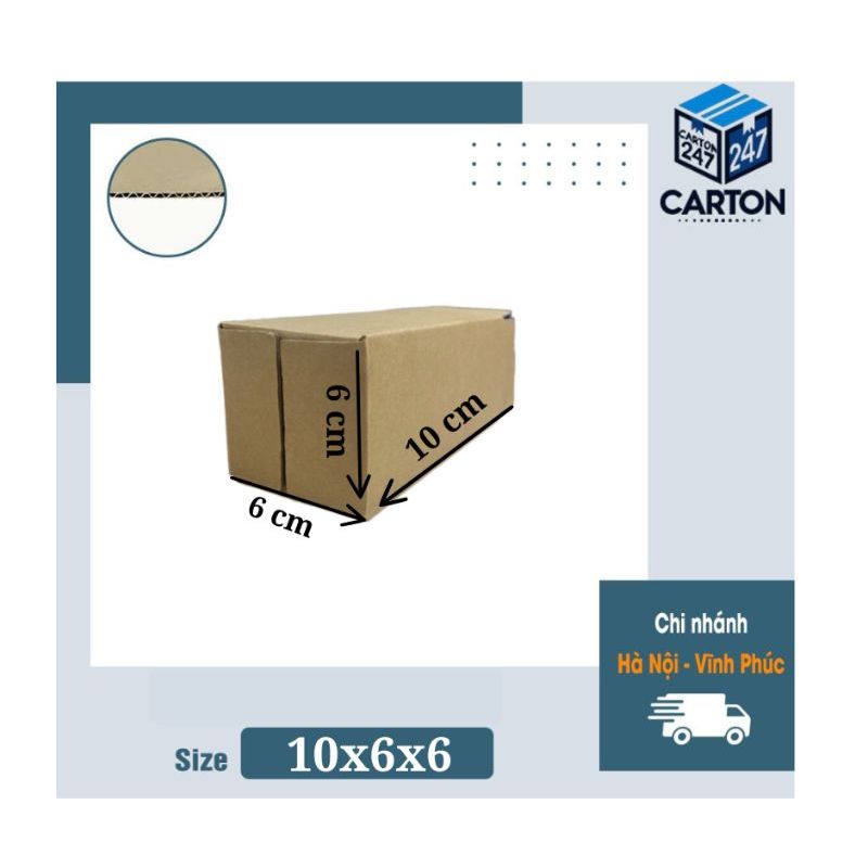 (Combo) 10 hộp carton 10x6x6 đóng hàng hộp giấy giá rẻ