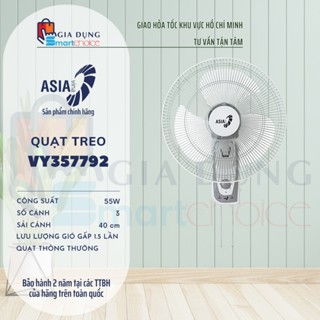 Quạt Treo 2 Dây ASIA VY357792, VY357192, VY357790, VY357190, L16018 - 55W, Cánh 40cm, BH 2 Năm
