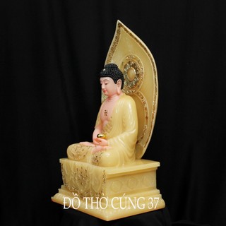 ( CAO 30 CM ,Đế Vuông ) TƯỢNG PHẬT A DI ĐÀ VÀNG THẠCH ANH CHẤT LIỆU BỘT ĐÁ - HÀNG NHẬP KHẨU