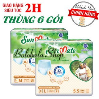 Combo 6 Gói/ 3 Gói Tã Quần Người Lớn Sunmate Mềm Mại M9/L8/XL7/M18+2/L16+2/XL14+2 và Khô Thoáng M8/L7/L14+2