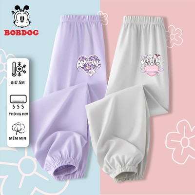 Quần dài bé gái BOBDOG dáng jogger chất thun co giãn mềm nhẹ in hình dễ thương cho bé
