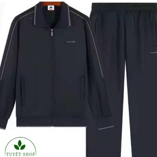 Bộ quần áo  gió thể thao nam trung niên thu đông cao cấp