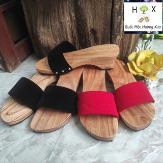 Guốc Gỗ Guốc Mộc Cao 5 Phân ( đế cao su 2 lớp )
