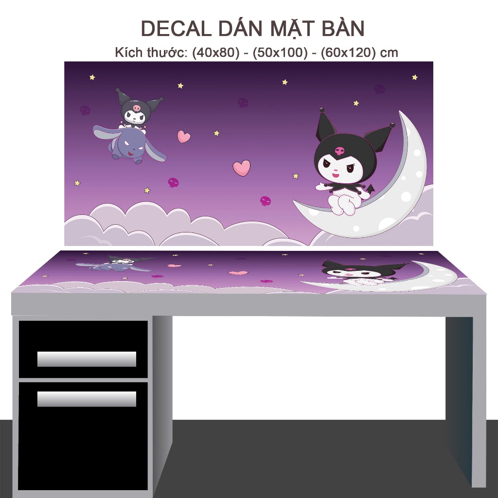 Decal dán bàn học KUROMI - Trang trí nhà cửa