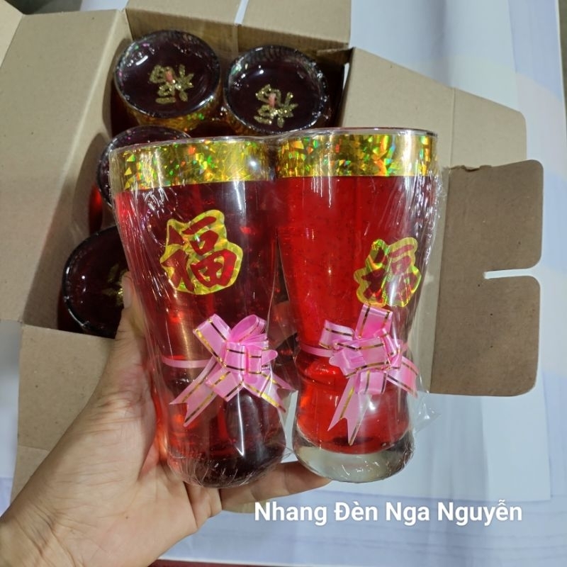 Cặp Đèn Cầy Ly A18 Cao 15 Cm /Cặp Đèn Ly Cúng Phật