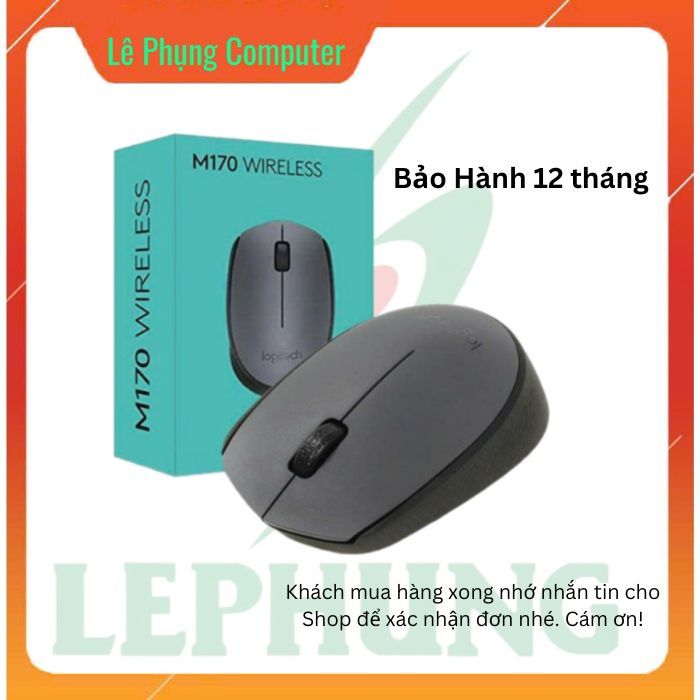 Chuột không dây Logitech M170 - USB 2.4GHz, nhỏ gọn, Phù hợp Laptop/PC