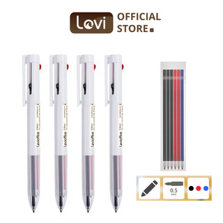 Bút bi 3 ngòi đen xanh đỏ LoviOffice 8128, ngòi 0.5mm tiện lợi dành cho học sinh, văn phòng