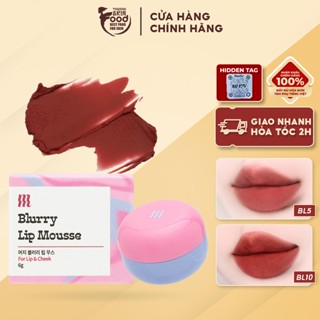Son Kem Bùn Kiêm Má Hồng Mờ Lì, Mịn Mượt Như Bơ Dạng Hũ Merzy Blurry Lip Mousse 6g
