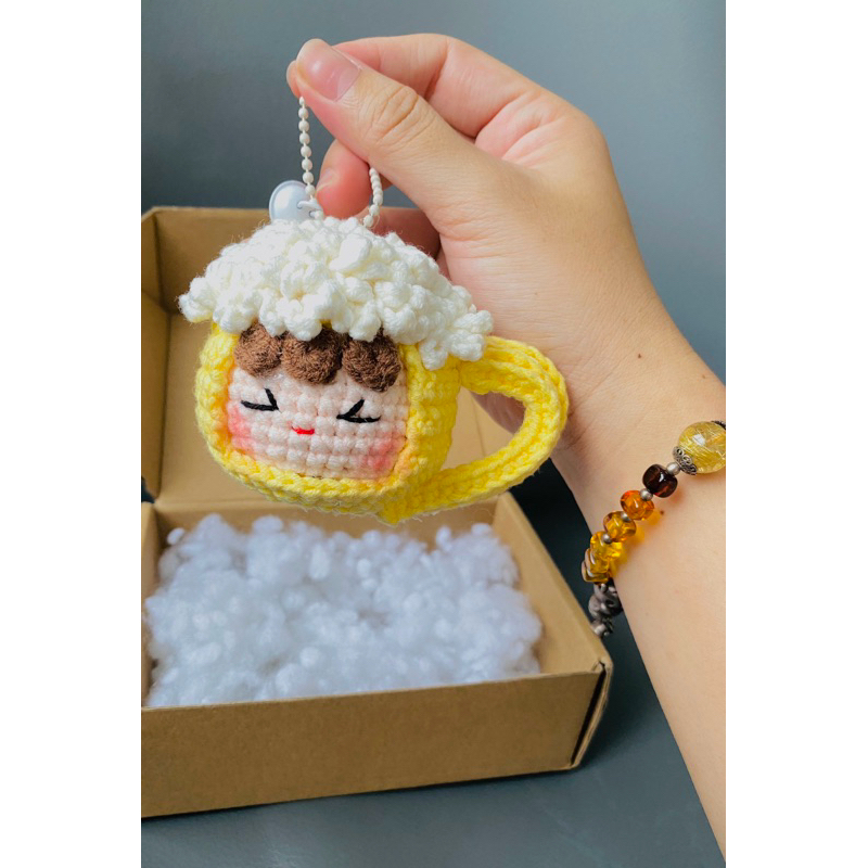 Móc Khoá len NieNie.Craft -Mẫu ly bia lạ mắt “Beer mug”