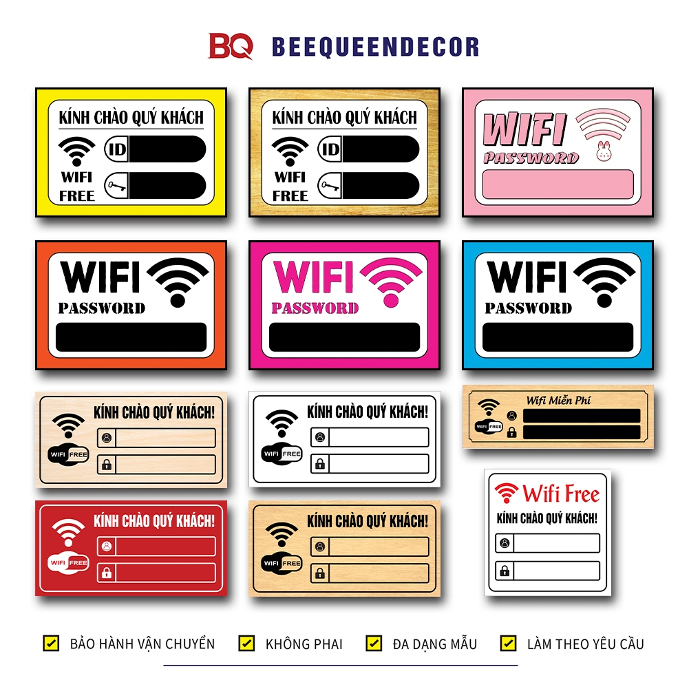 20 Mẫu Biển Pass Wifi - Bảng Treo Ghi Password Wifi Cho Các Cửa Hàng - Biển Pass Wifi Đẹp