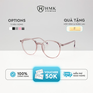 Gọng Kính Tròn Nam Nữ HMK Eyewear Chất Liệu Nhựa Dẻo Bền Bỉ Dễ Mang, Có Thể Lắp Cận - HMK8316