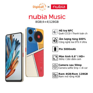 Điện Thoại Thông Minh Nubia Music NFC 8(4+4)/128GB | 6.6" HD+ 90Hz | 2 Jack Tai Nghe - Chính Hãng