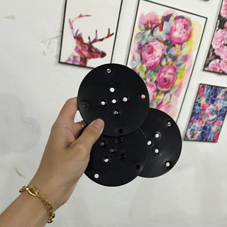 Pát Sắt Hình Tròn Sơn Tĩnh Điện Màu Đen Pát Gắn Chân Tủ, Ghế, Bàn Chắc Chắn