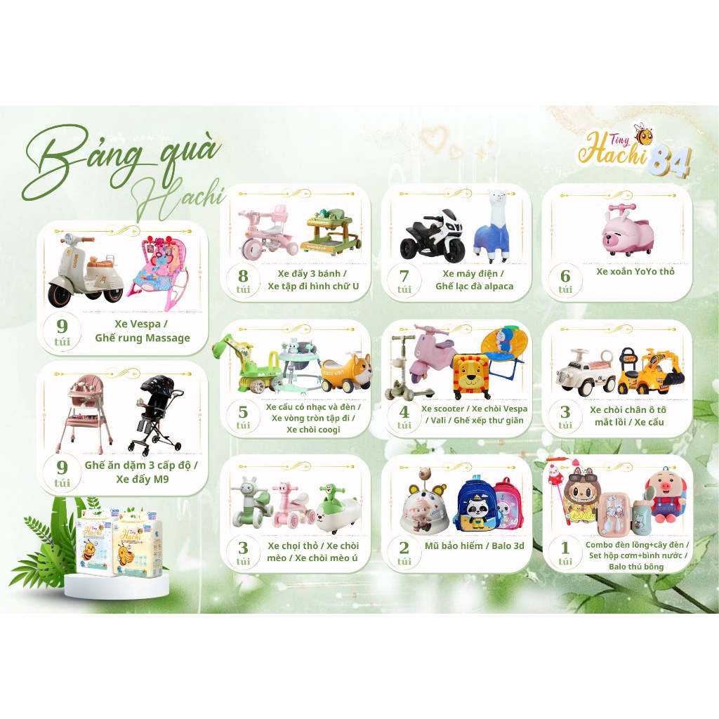 Bỉm Quần Cộng Miếng Tiny Hachi 80+4 M84/L84/XL84/XXL84/XXXL84/4XL84/5XL84 - Tiny's House