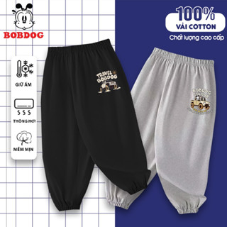 Quần dài cho bé trai BOBDOG 2025, quần thu đông chất thun cotton co giãn dáng jogger in hình Ô TÔ cho bé