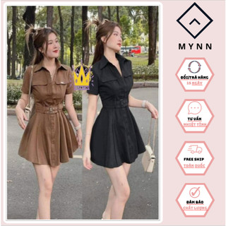 Đầm sơ mi dáng xòe chất kaki xịn với 2 màu xinh y hình