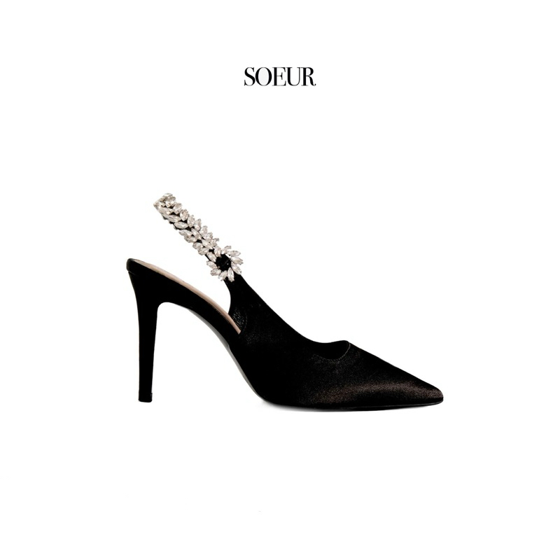 Giày cao gót Soeur Eira Slingback Heels 10cm - Black