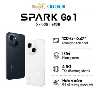 Điện thoại Tecno Spark Go 1 (4+4)GB/64GB - Unisoc T615 | 5000mAh | Sạc nhanh 15W | Chính hãng