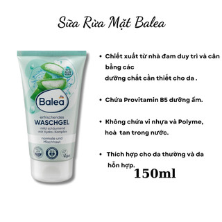 Sữa rửa mặt Balea 150ml dành cho da khô, da thường và hỗn hợp-Hàng Đức
