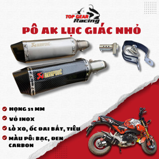 Pô Akrapovic Lục Giác Có Tiêu Giảm Thanh và Tem Trang Trí <TOPGEAR>