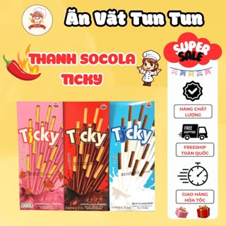 Thanh socola Ticky thơm ngon, giòn giòn, đồ ăn vặt cổng trường (Hộp 20g) - Ăn Vặt Tun Tun