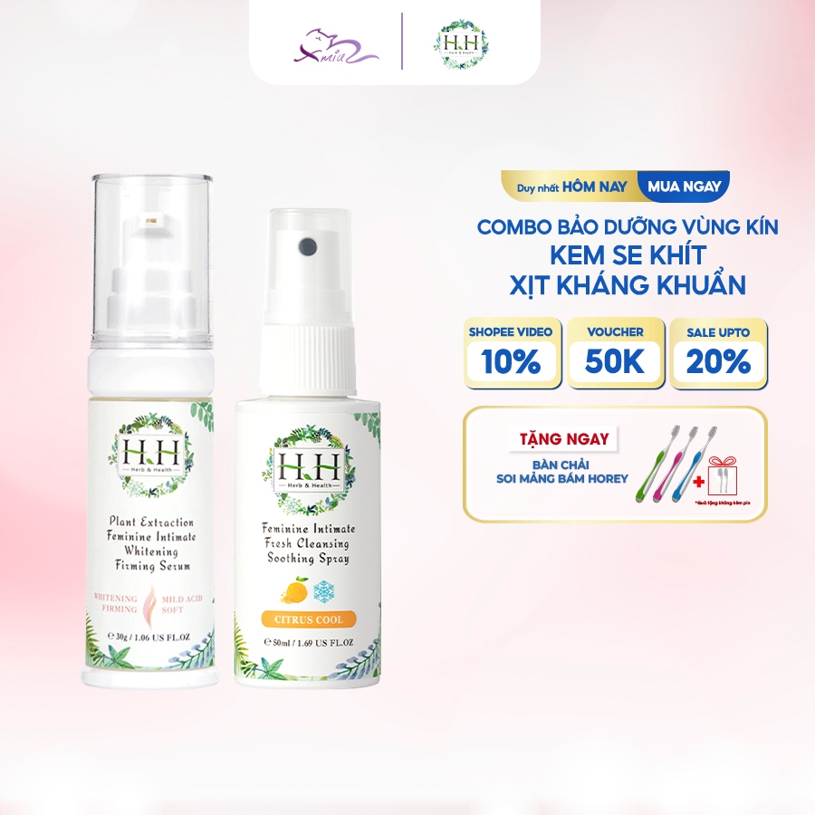 (Combo Bảo Vệ Săn Chắc) Kem Dưỡng Vùng Kín HH 30g + Xịt Phụ Khoa HH 50ml Chiết Xuất Tự Nhiên An Toàn Cho Da Nhạy Cảm