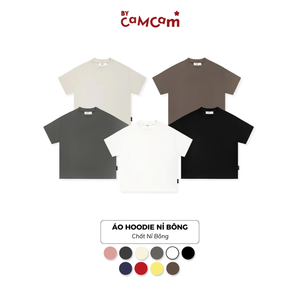 Áo Thun Trơn Cotton Form Boxy 𝑩𝒚𝒄𝒂𝒎𝒄𝒂𝒎 100% Cotton Nam Nữ Unisex ATN005 | BigBuy360 - bigbuy360.vn