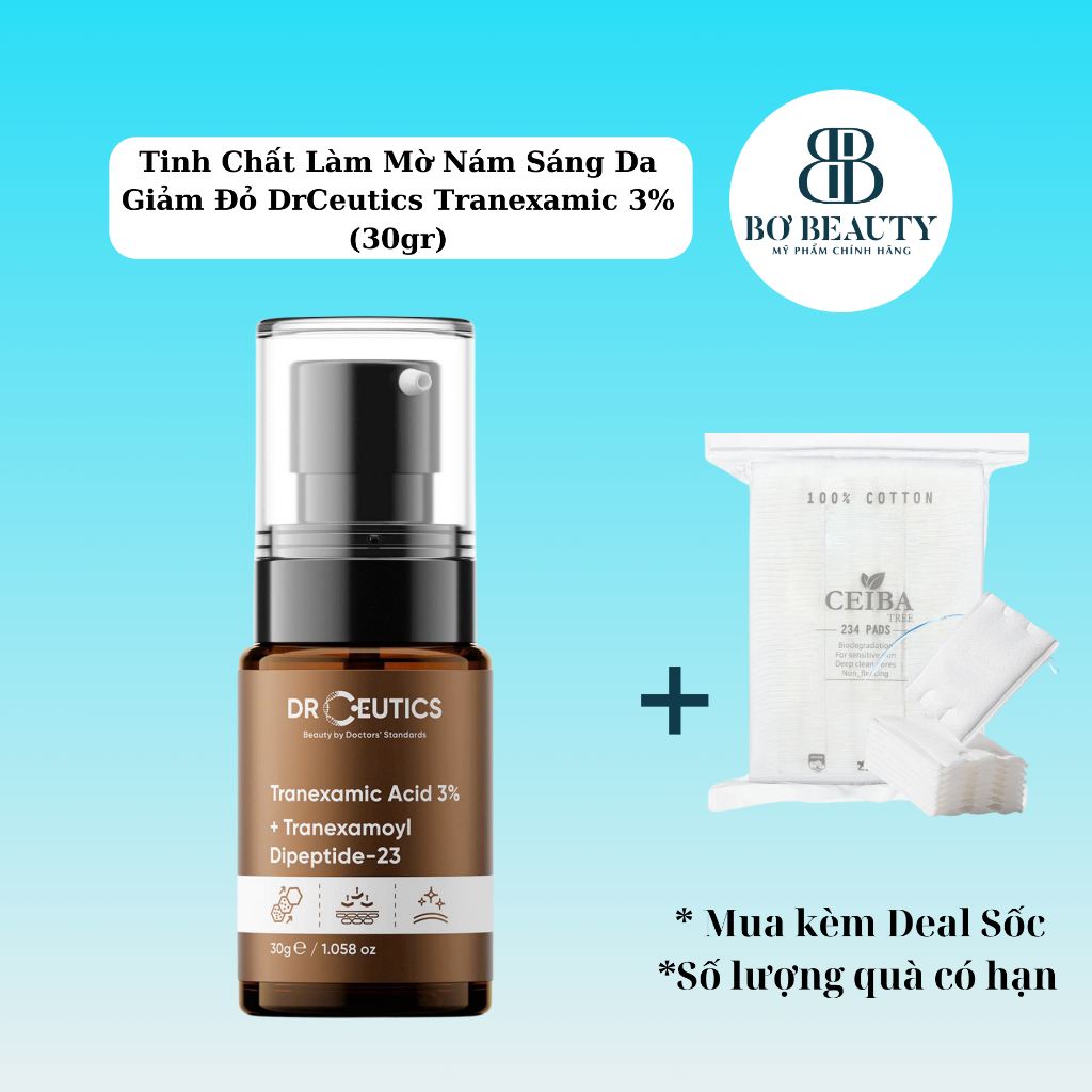 Tinh Chất Làm Mờ Nám Sáng Da Giảm Đỏ DrCeutics Tranexamic 3% (30gr)