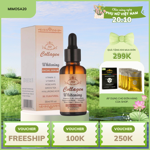 Serum Collagen Vit E 701 giúp da giảm thâm mờ nám tàn nhang.