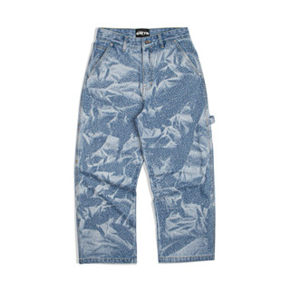 GWYN DIAMOND RHINESTONE BAGGY JEANS/ WASHED BLUE