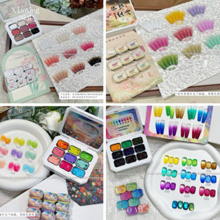 Set gel dặm ombre 9 màu chất mịn mướt đa năng , dùng dặm ombre , vẽ , chà tráng gương chất đặc mịn